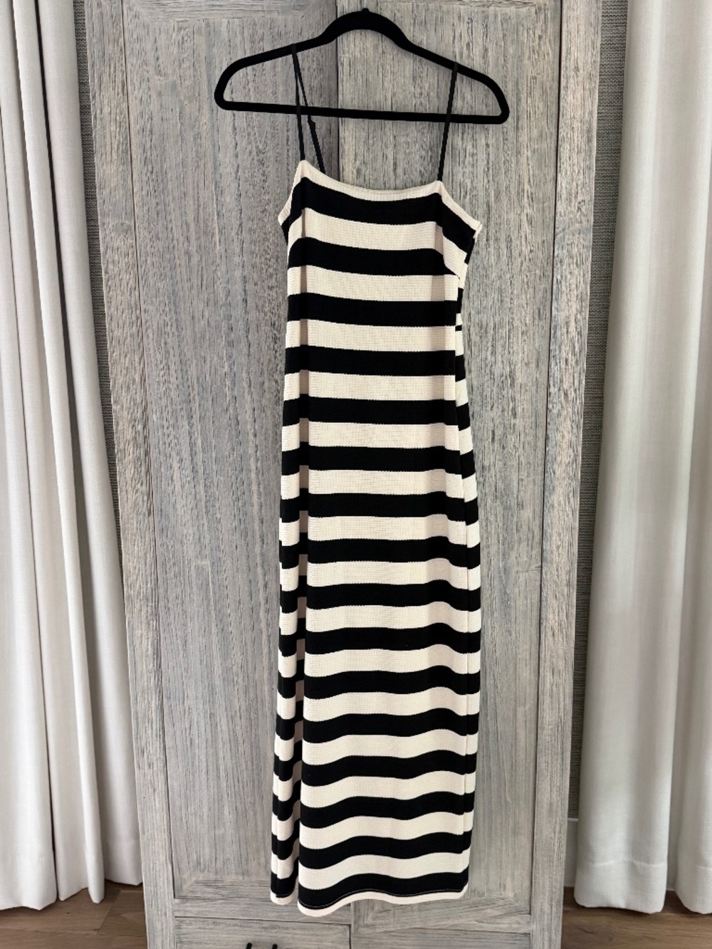Olivaceous Women's Stripe Stretch Knit Maxi Dress